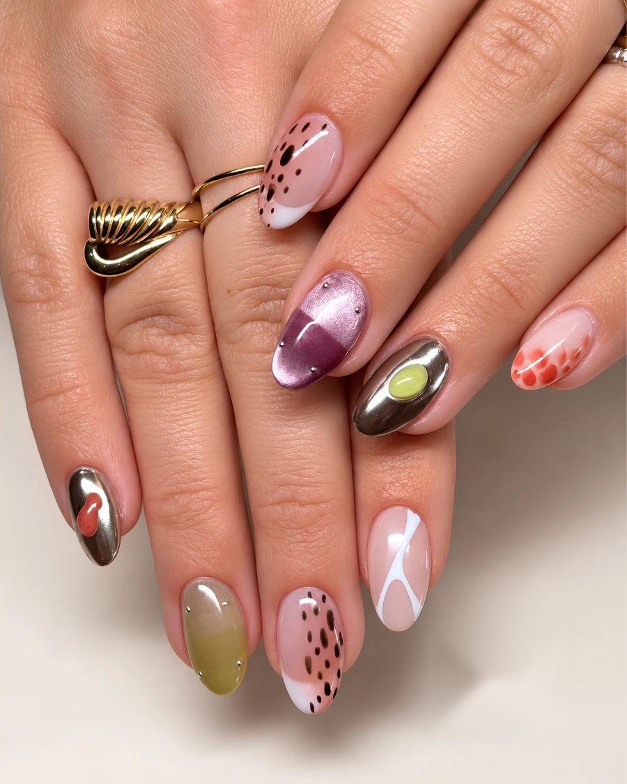 Nail chrome nhiều màu